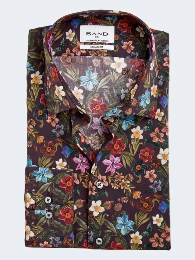 Sand Menswear Gordon SC camicia cotone stampa floreale