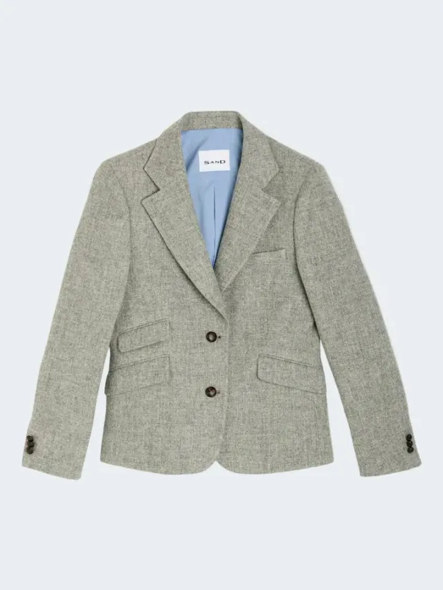 Sand Remi B giacca shetland grigia donna