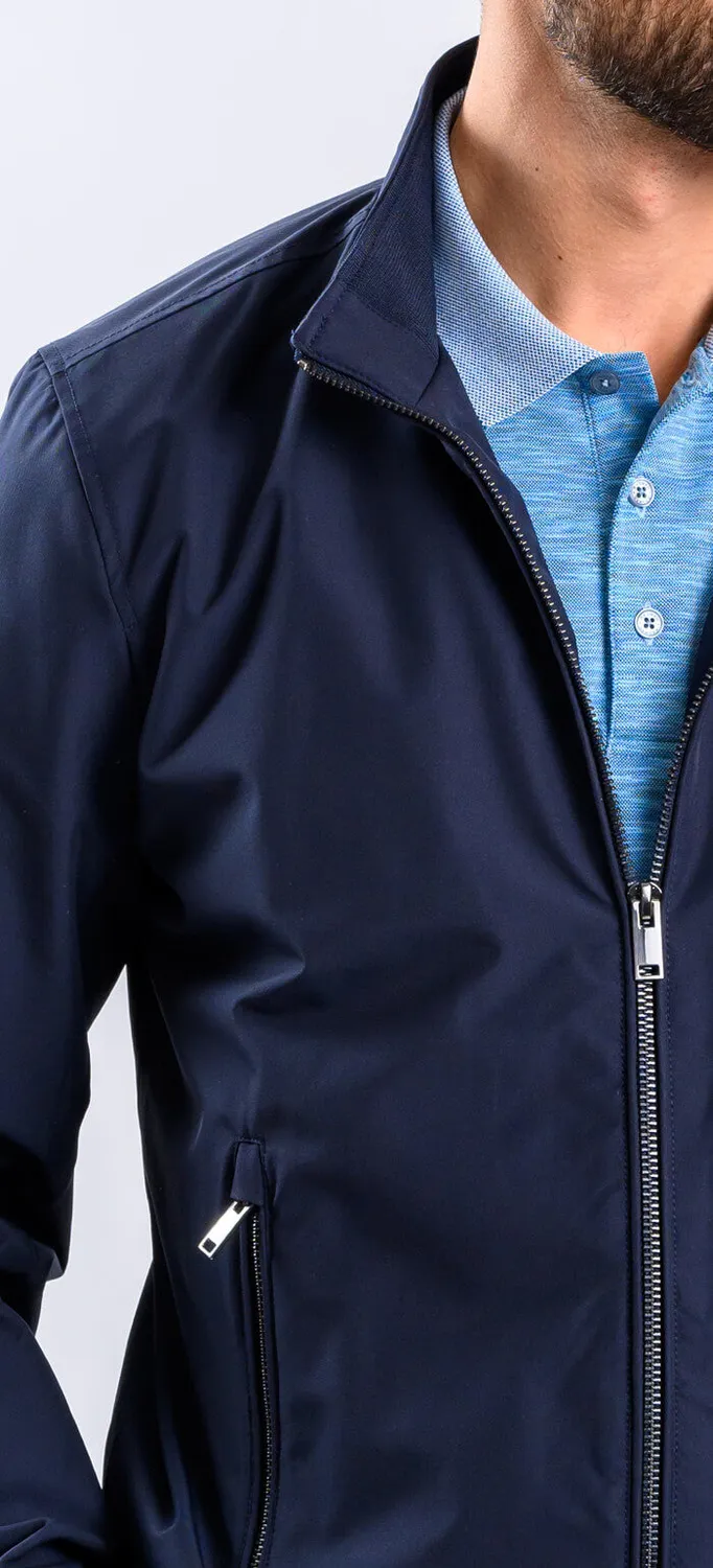 Alain Delon Giacca Blu Navy Leggera Imbottita