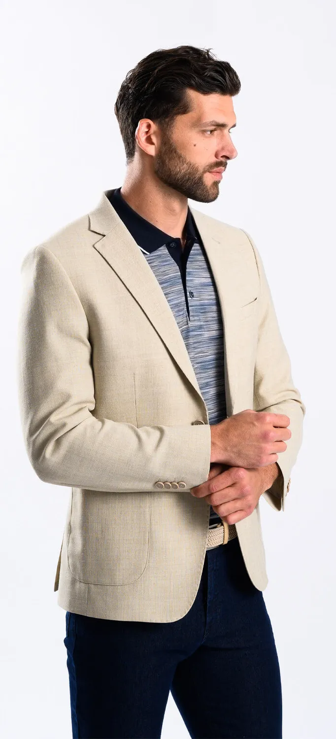 Alain Delon blazer beige lino lana taglia XL leggera