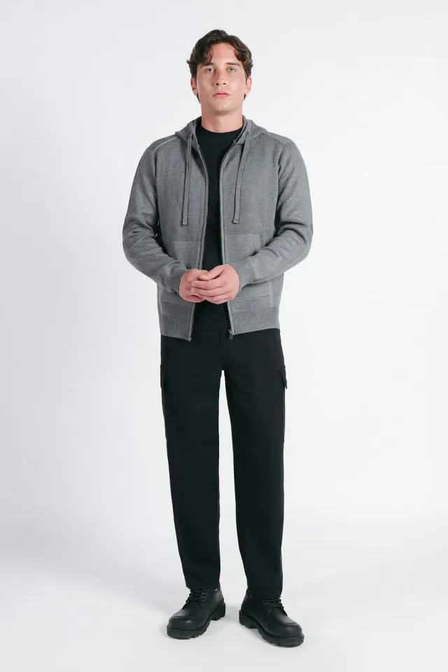 Sonny Bono Maglia Zip Cappuccio Grigio Medio Milano