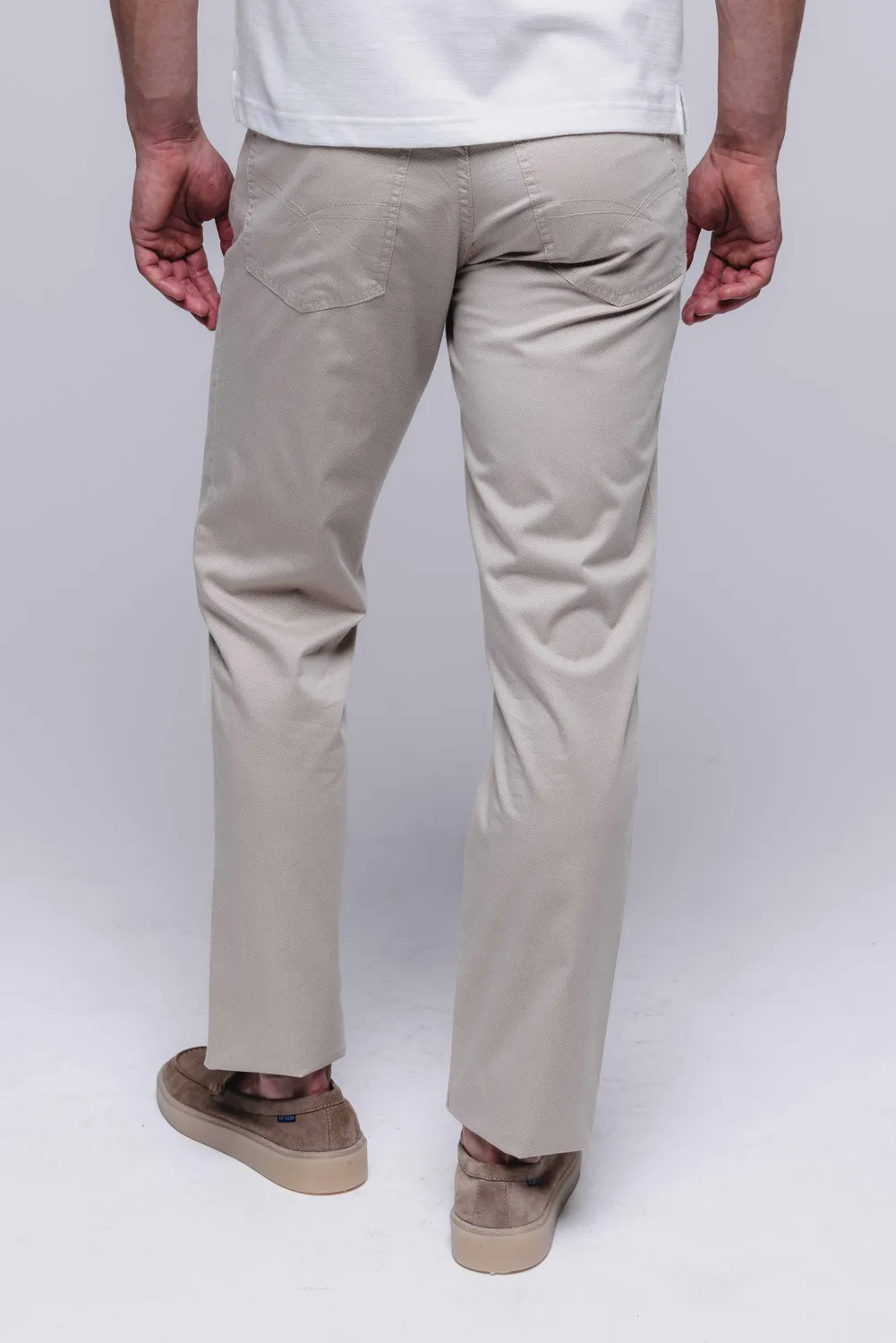 Alain Delon pantaloni casual beige fantasia elasticizzata