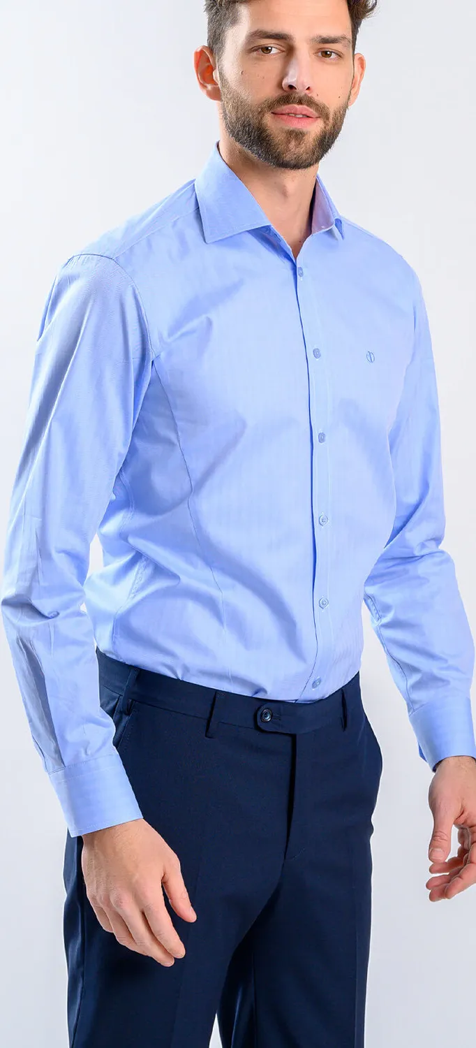 Alain Delon camicia azzurra righe extra slim