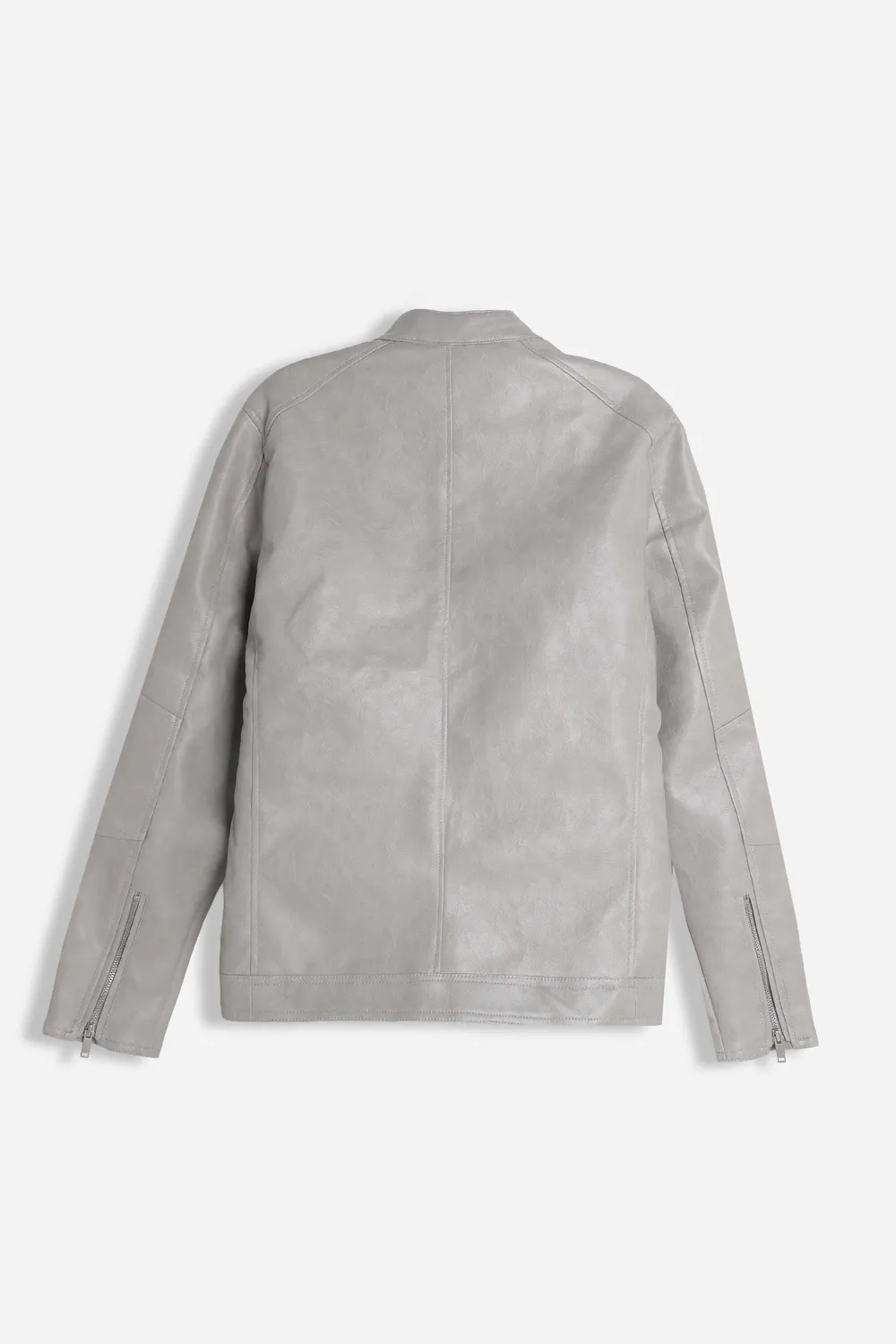 Sonny Bono Biker giubbotto effetto pelle grigio chiaro