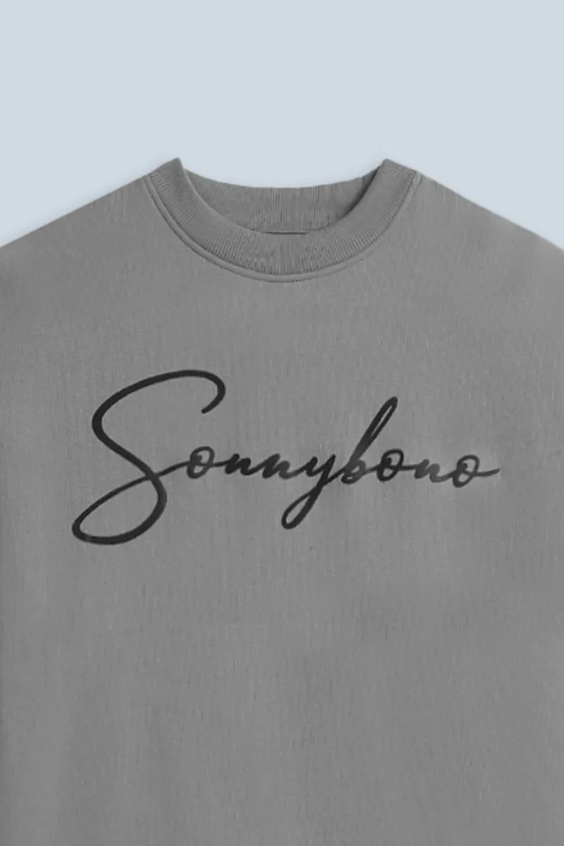 Sonny Bono Felpa Girocollo Stampa 3D Grigio Comfort