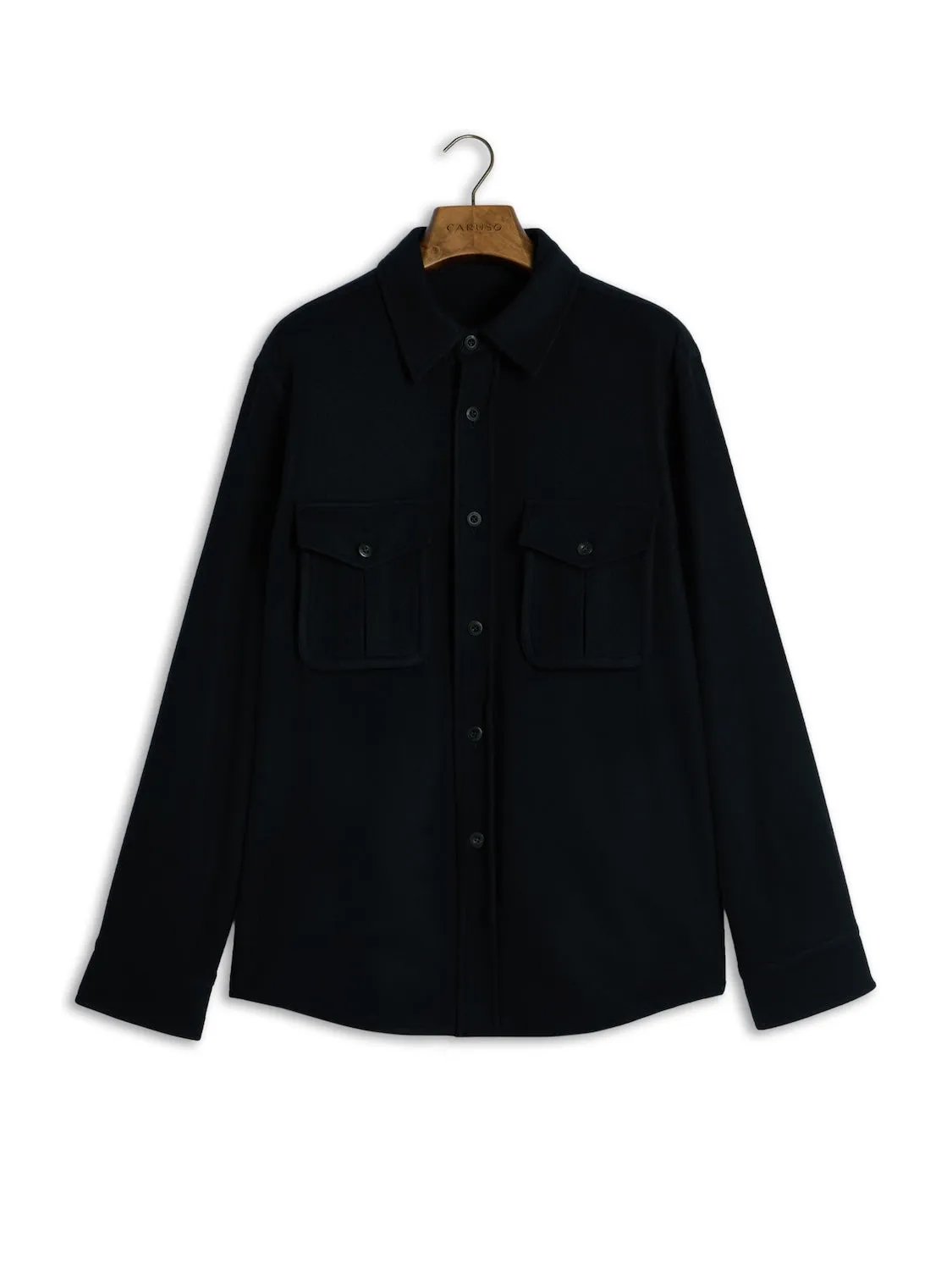 Caruso Aida overshirt lana 180s nera