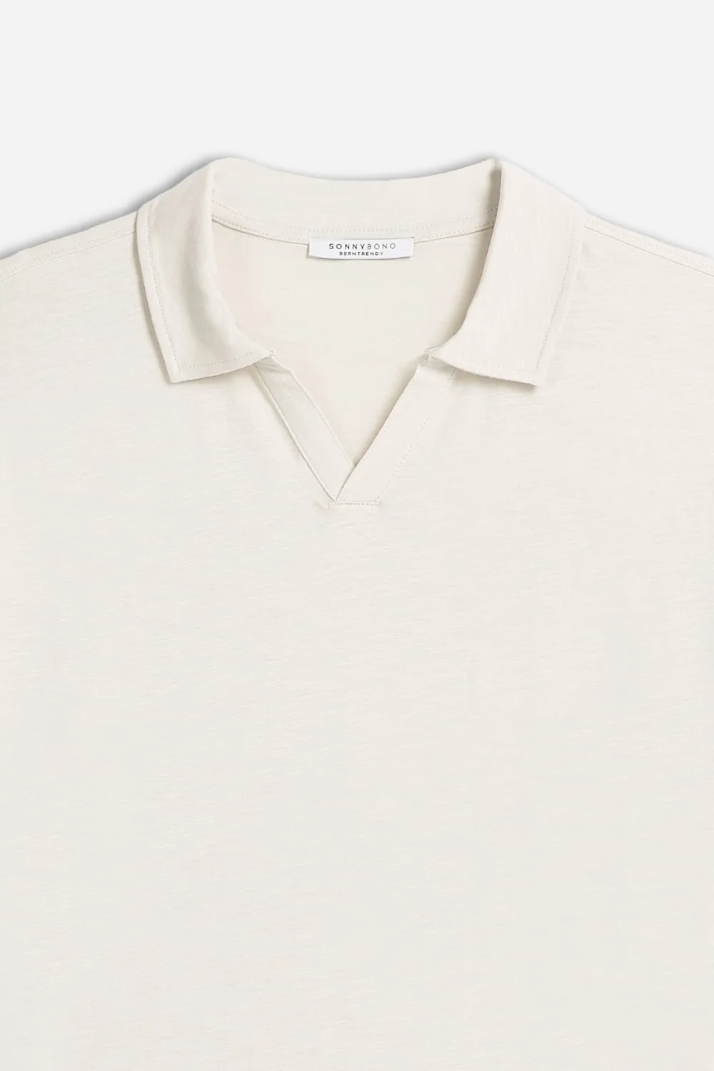 Sonny Bono Derby polo gesso slub in cotone collo derby