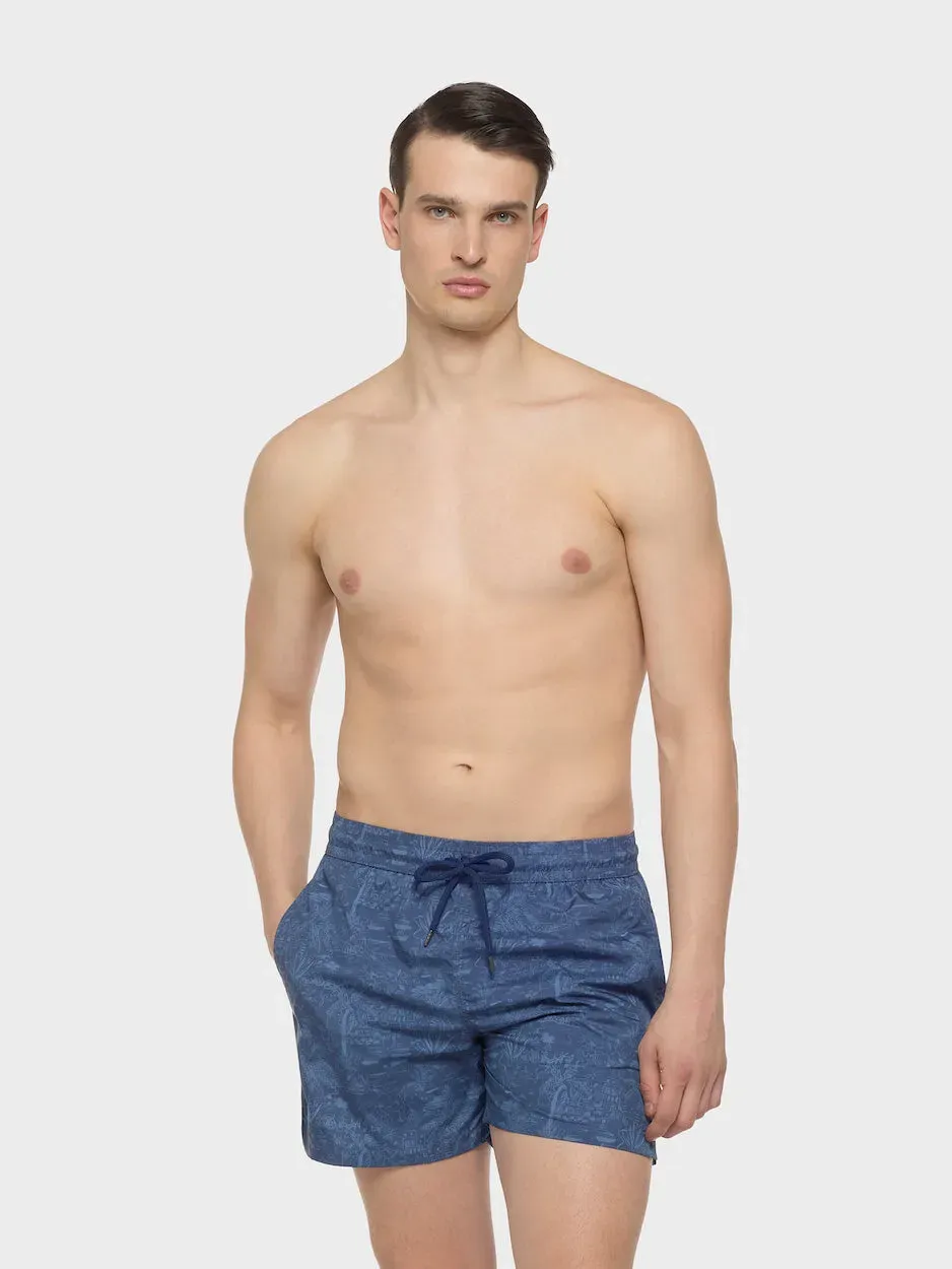 Caruso costume tecnico blu stampa fantasia