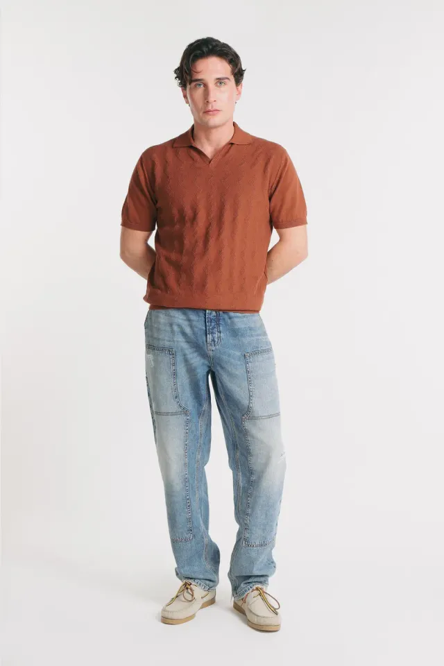 Sonny Bono Worker Jeans Denim Cotone Tasche