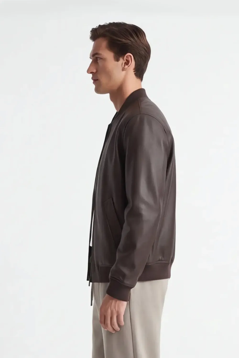 Sonny Bono Bomber giubbotto effetto pelle moro