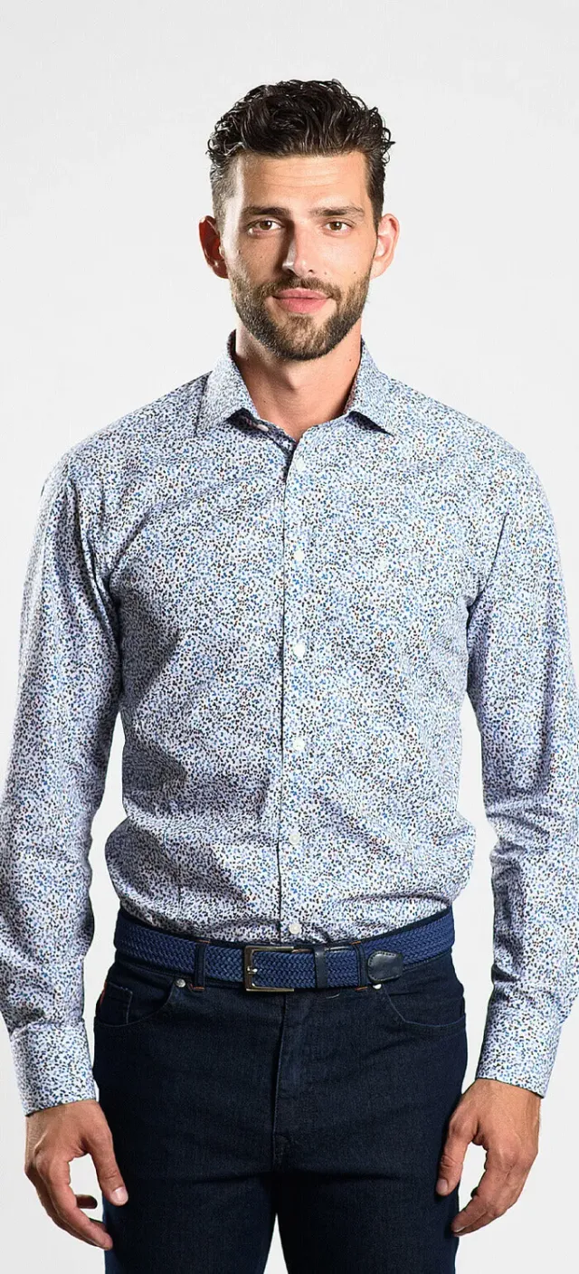 Alain Delon Camicia Fantasia Floreale Extra Slim