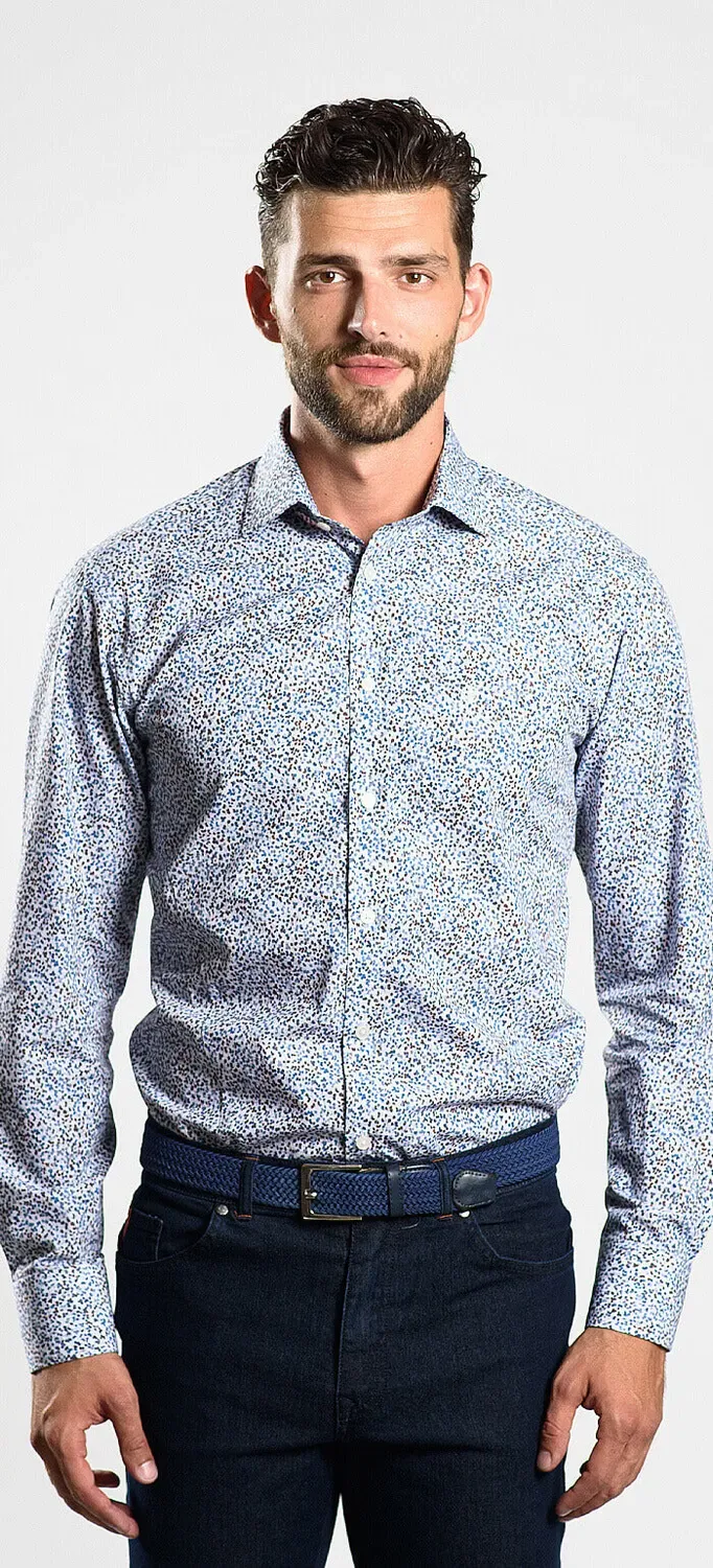 Alain Delon Camicia Fantasia Floreale Extra Slim
