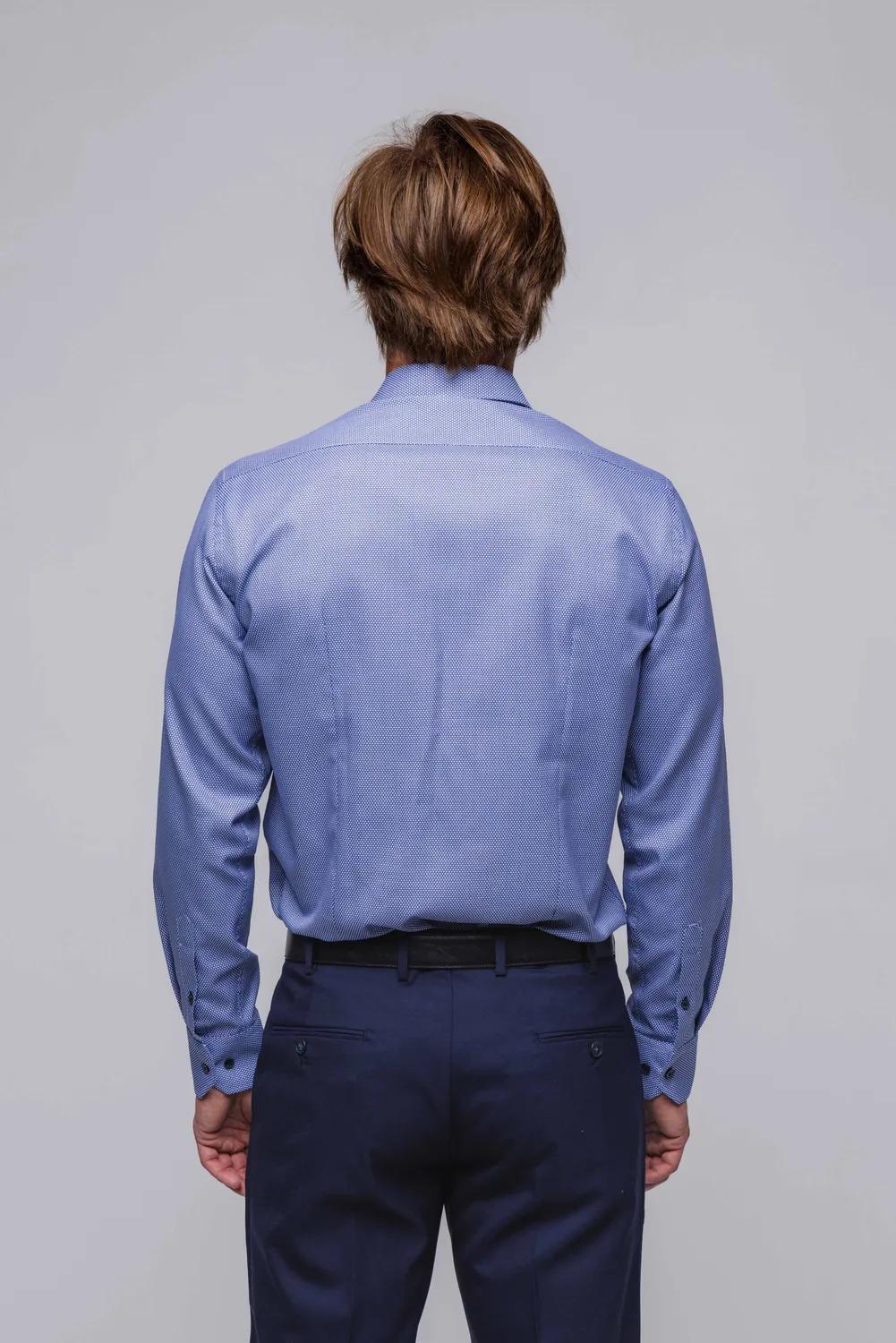 Alain Delon Extra Slim Fit camicia fantasia blu 40 cotone