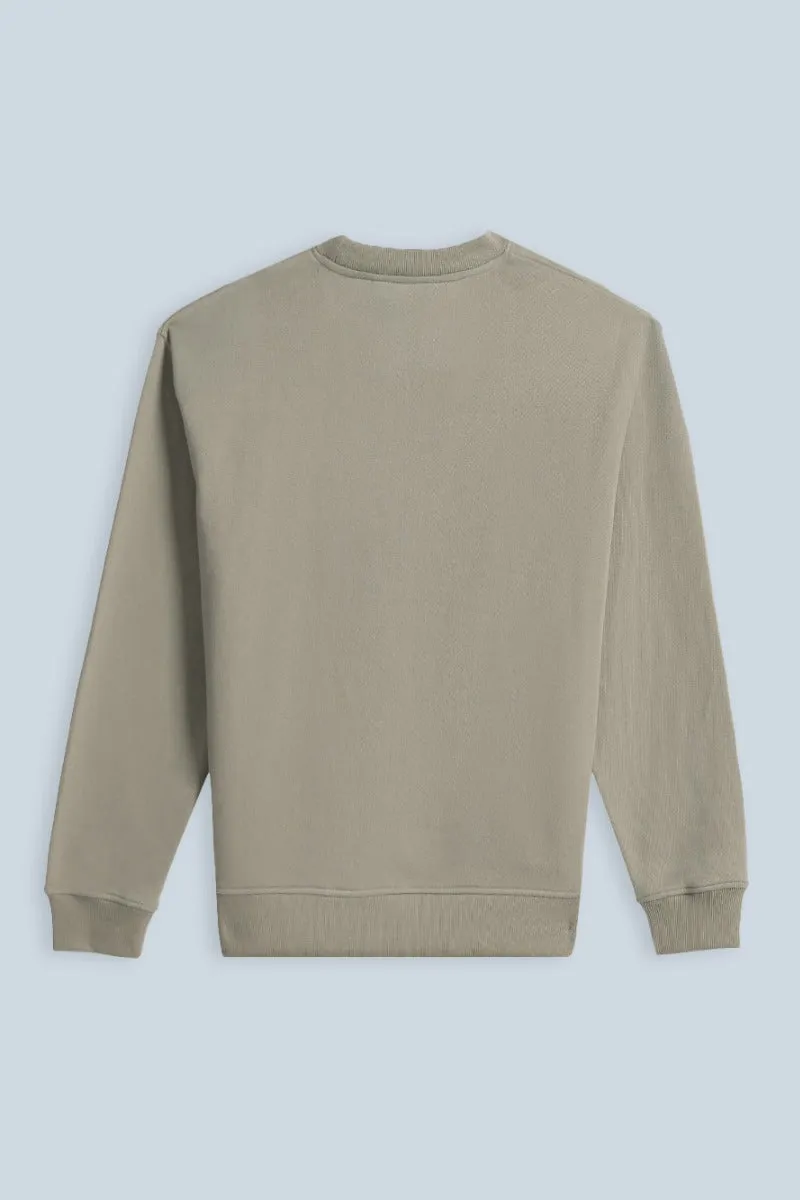 Sonny Bono Felpa Girocollo Stampa 3D Beige Comfort Fit