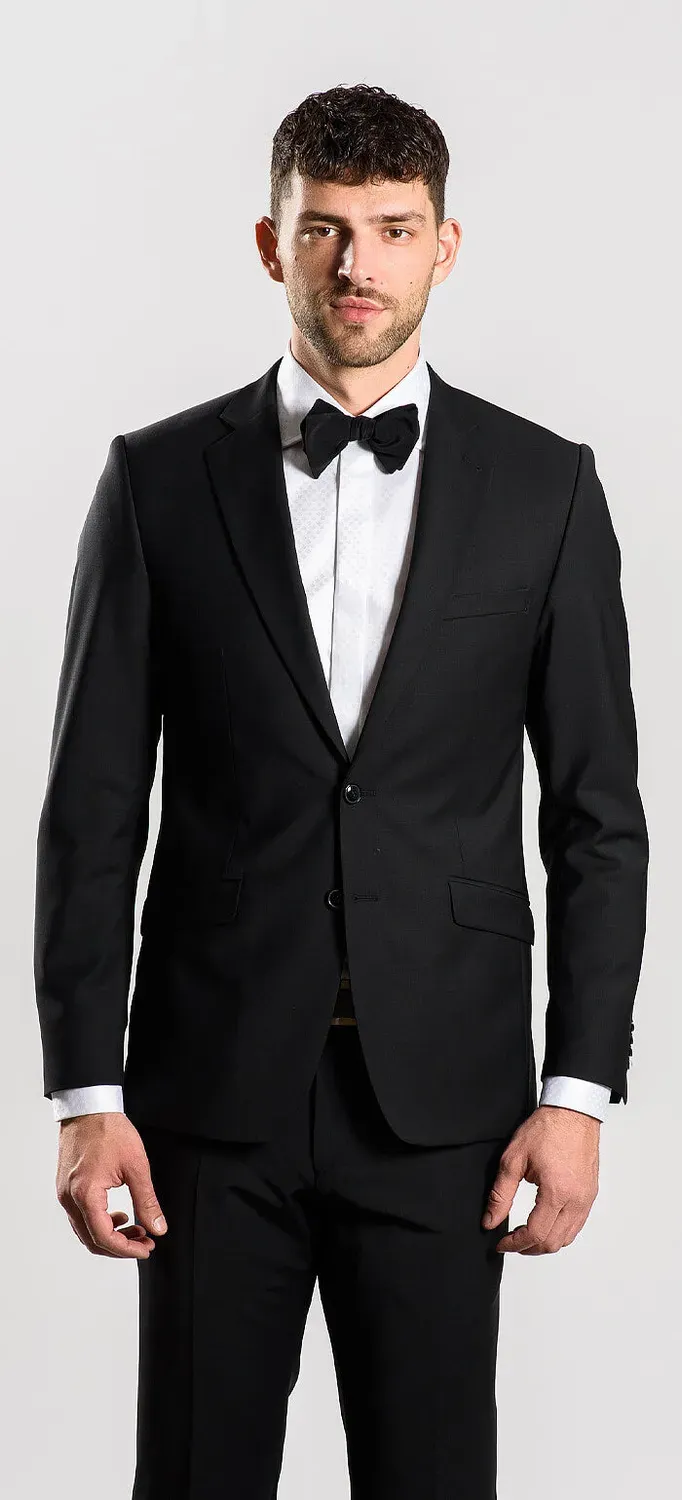 Alain Delon Abito Nero Slim Fit Antipiega