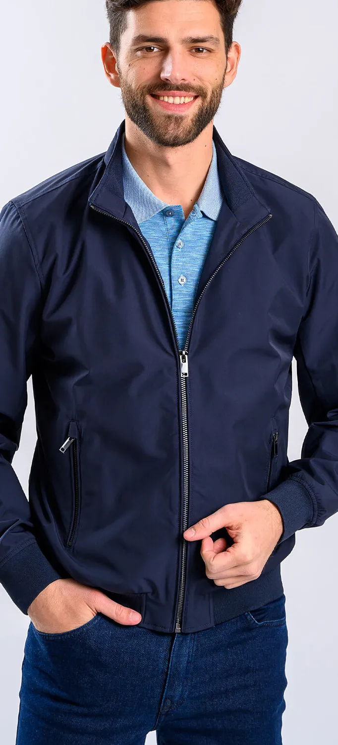 Alain Delon Giacca Blu Navy Leggera Imbottita