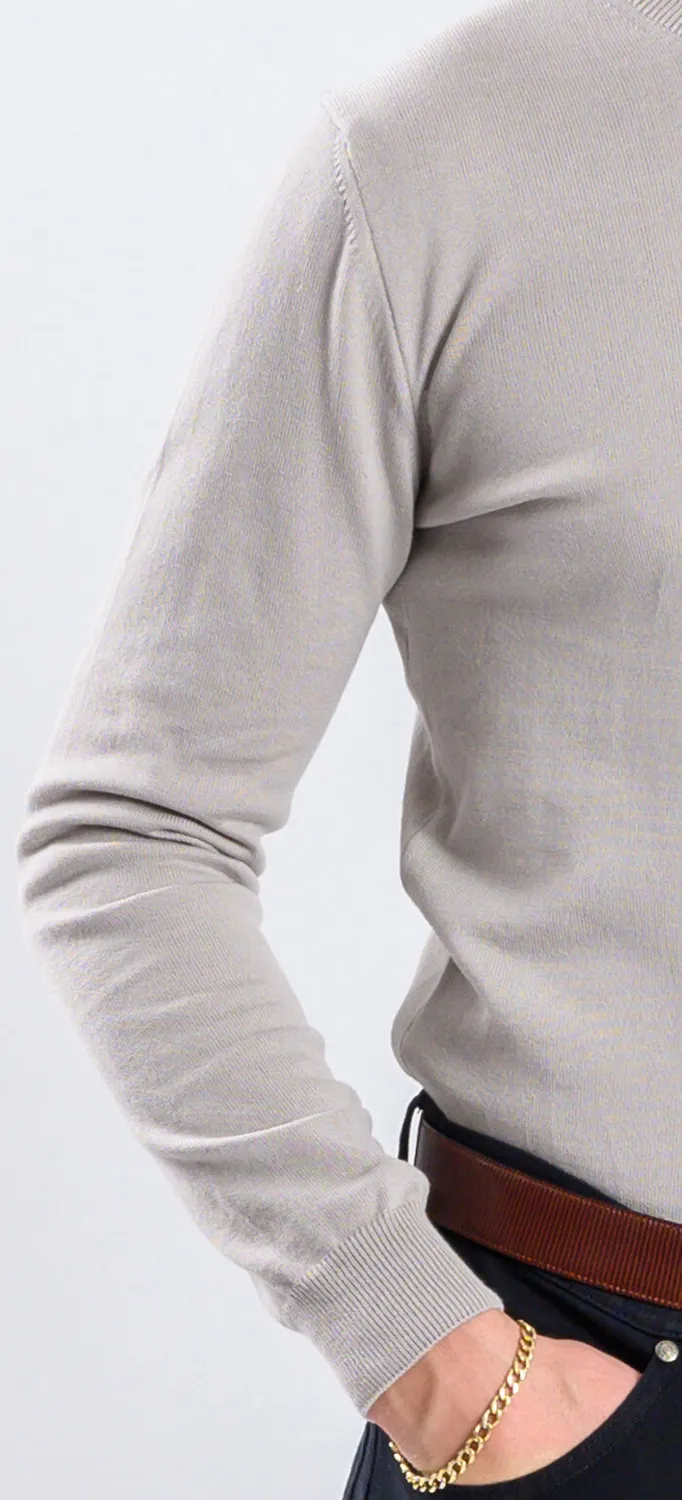 Alain Delon dolcevita grigio chiaro cotone slim fit