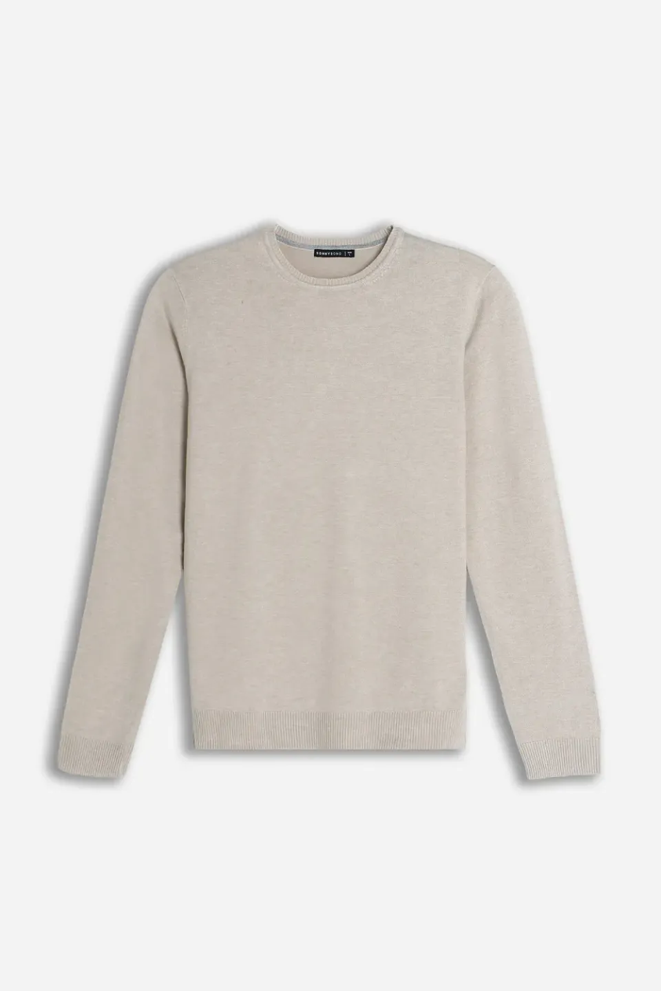 Sonny Bono Basic maglia girocollo beige manica lunga
