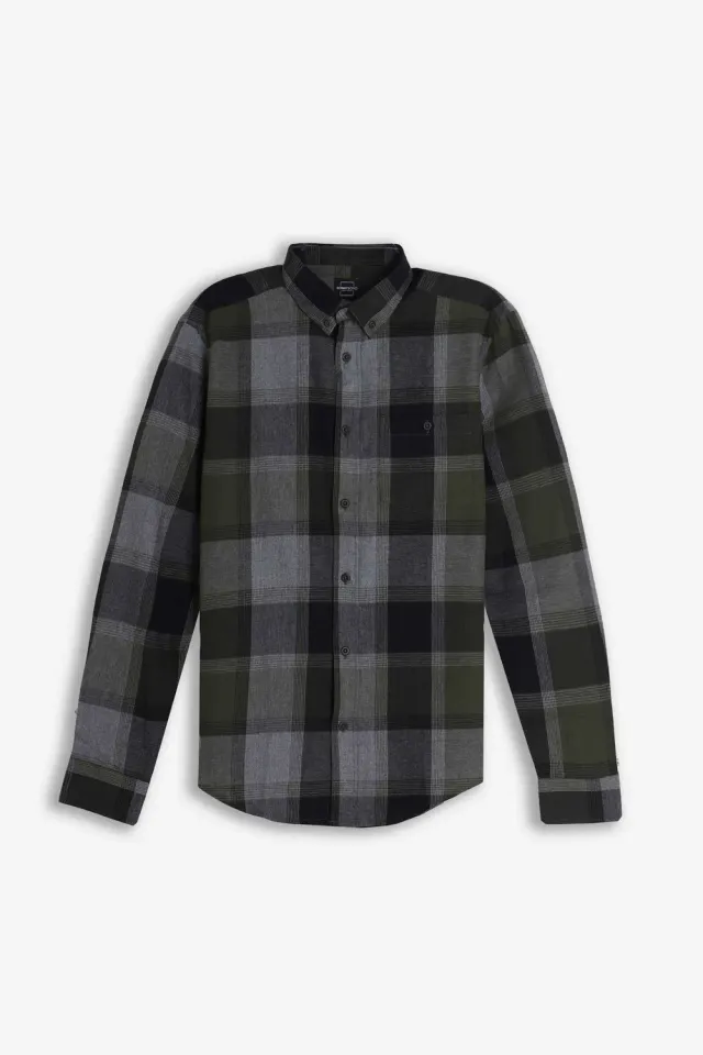 Sonny Bono camicia quadri flanella verdone