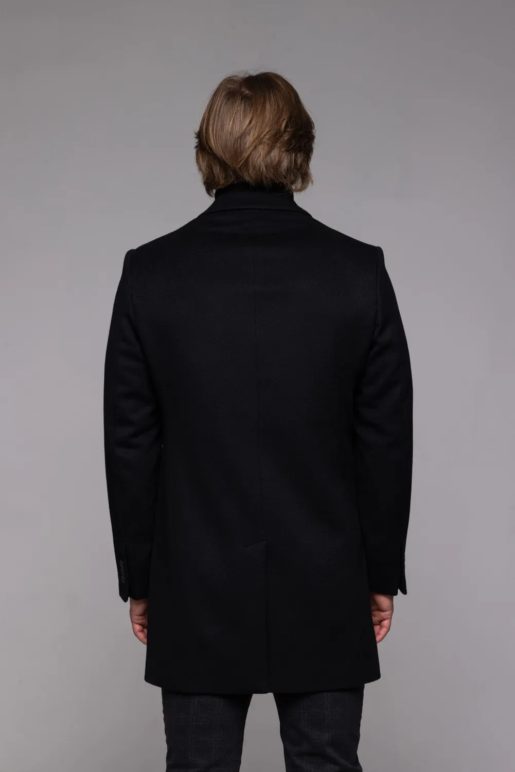 Alain Delon cappotto nero lana 50 con inserto staccabile
