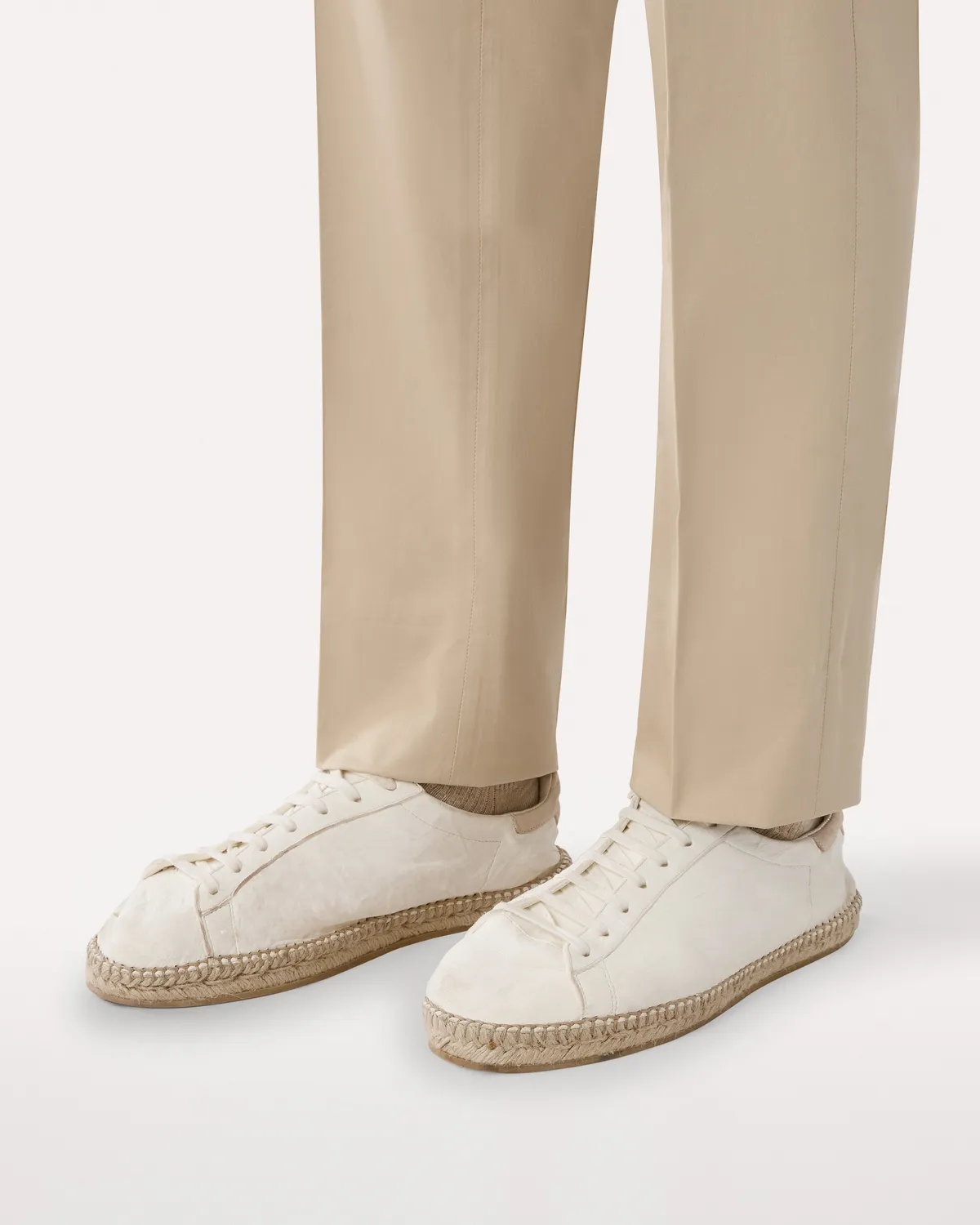 Lardini Espadrillas Stringate Pelle Bianca