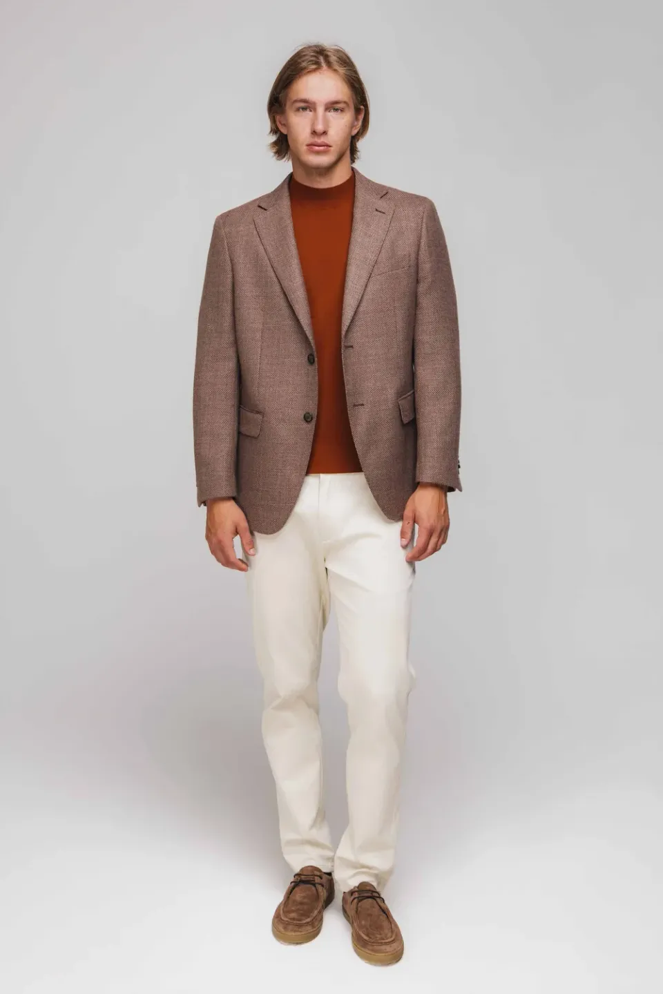 Alain Delon Giacca Uomo Marrone Slim Foderata