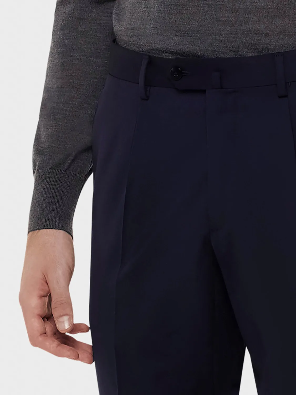 Caruso Norma Pantalone Slim Lana Blu Houdini