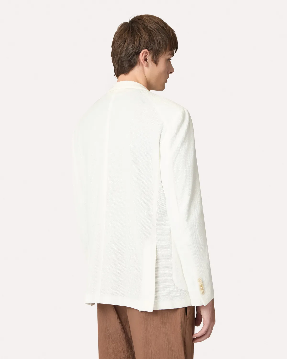 Lardini Jersey Giacca Panna Cotone Piquet 2 Bottoni