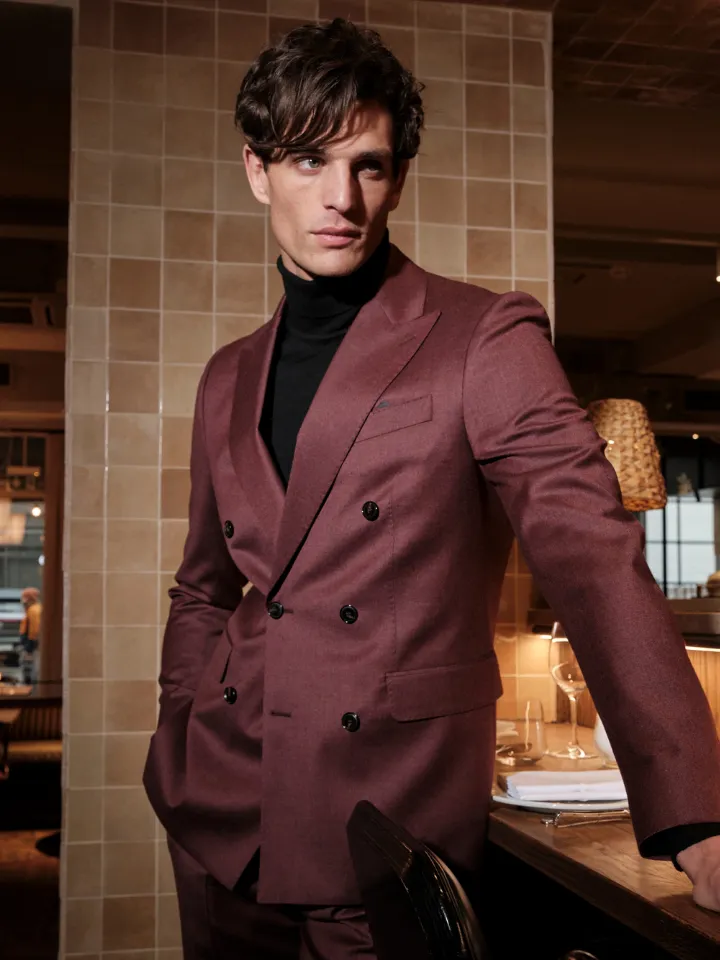 Sand Menswear Star DB blazer flanella rosso doppiopetto