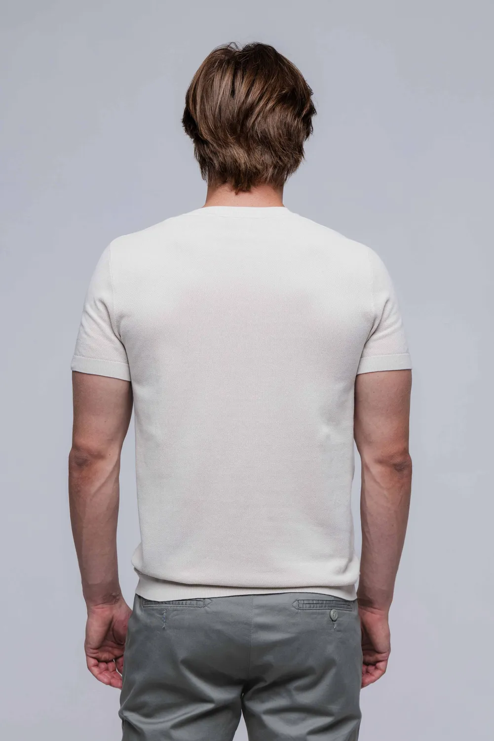 Alain Delon t-shirt maglia sabbia cotone taglia M elegante
