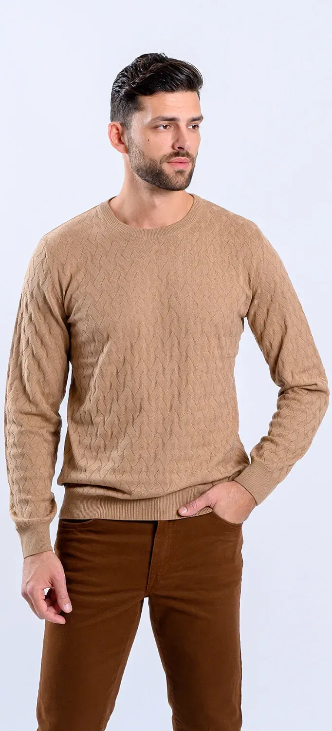 Alain Delon maglione beige cotone slim fit