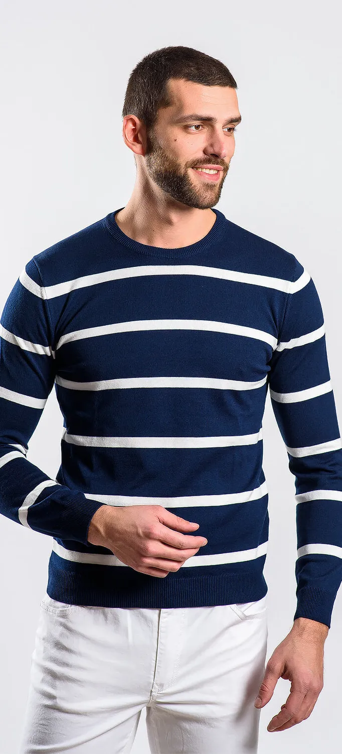 Alain Delon maglione cotone blu navy