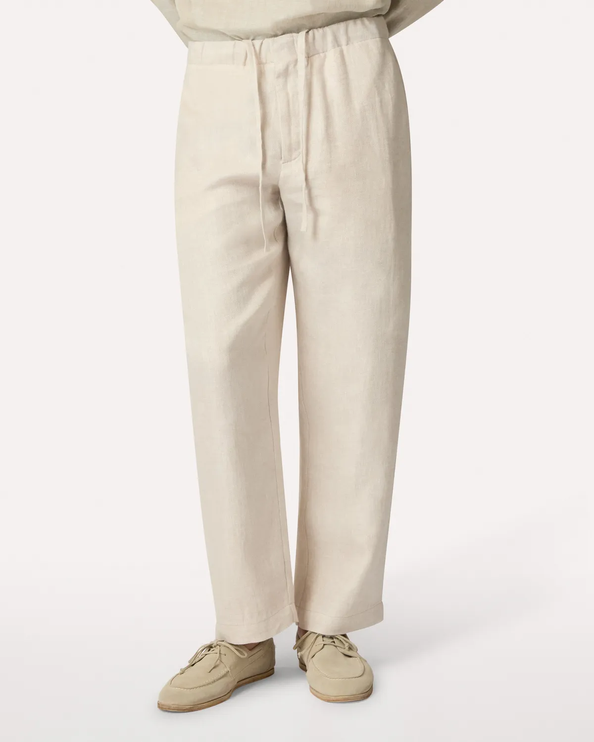 Lardini pantalone beige senza pieghe lino 23 cm