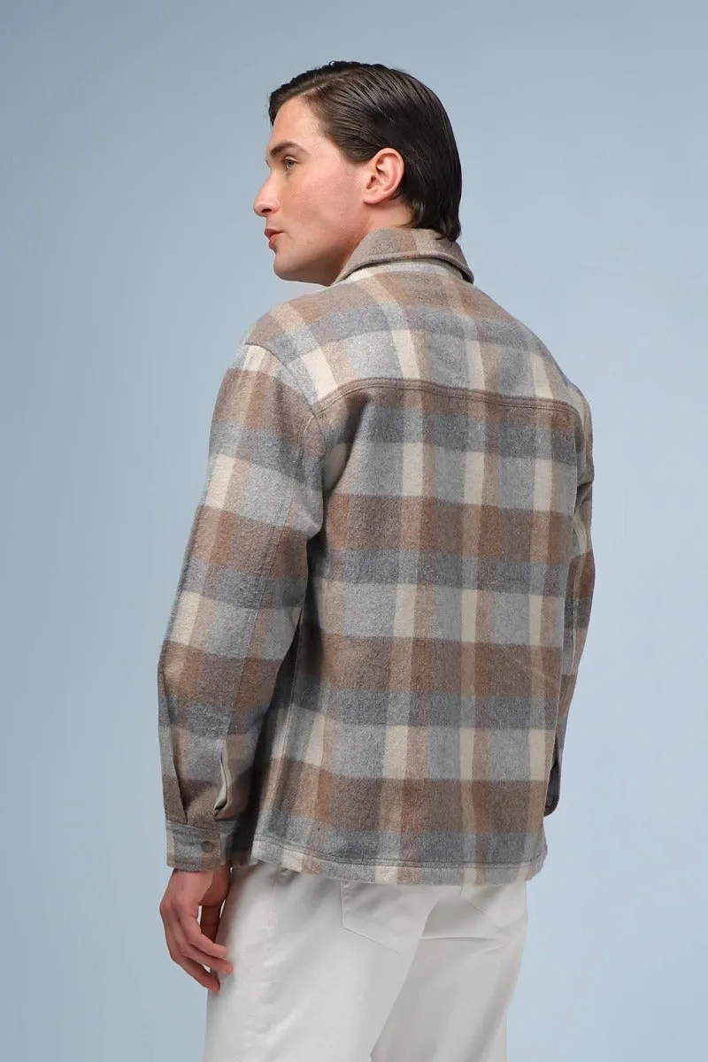 Sonny Bono Overshirt giubbotto a quadri beige