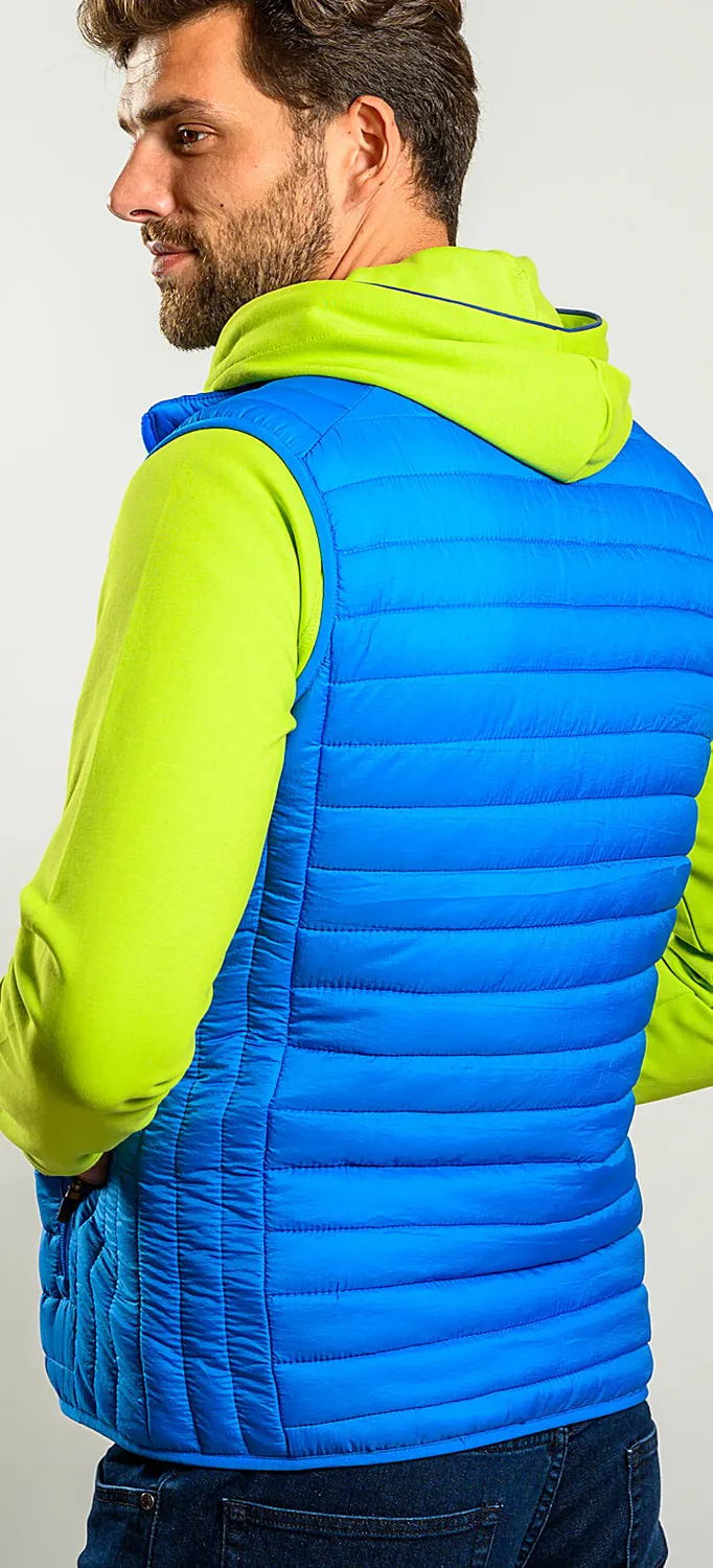 Alain Delon gilet trapuntato blu slim fit zip