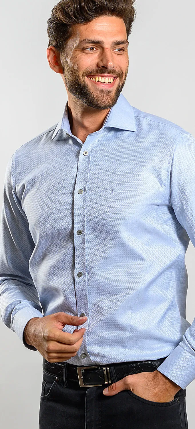 Alain Delon camicia extra slim fit grigio cotone taglia 38
