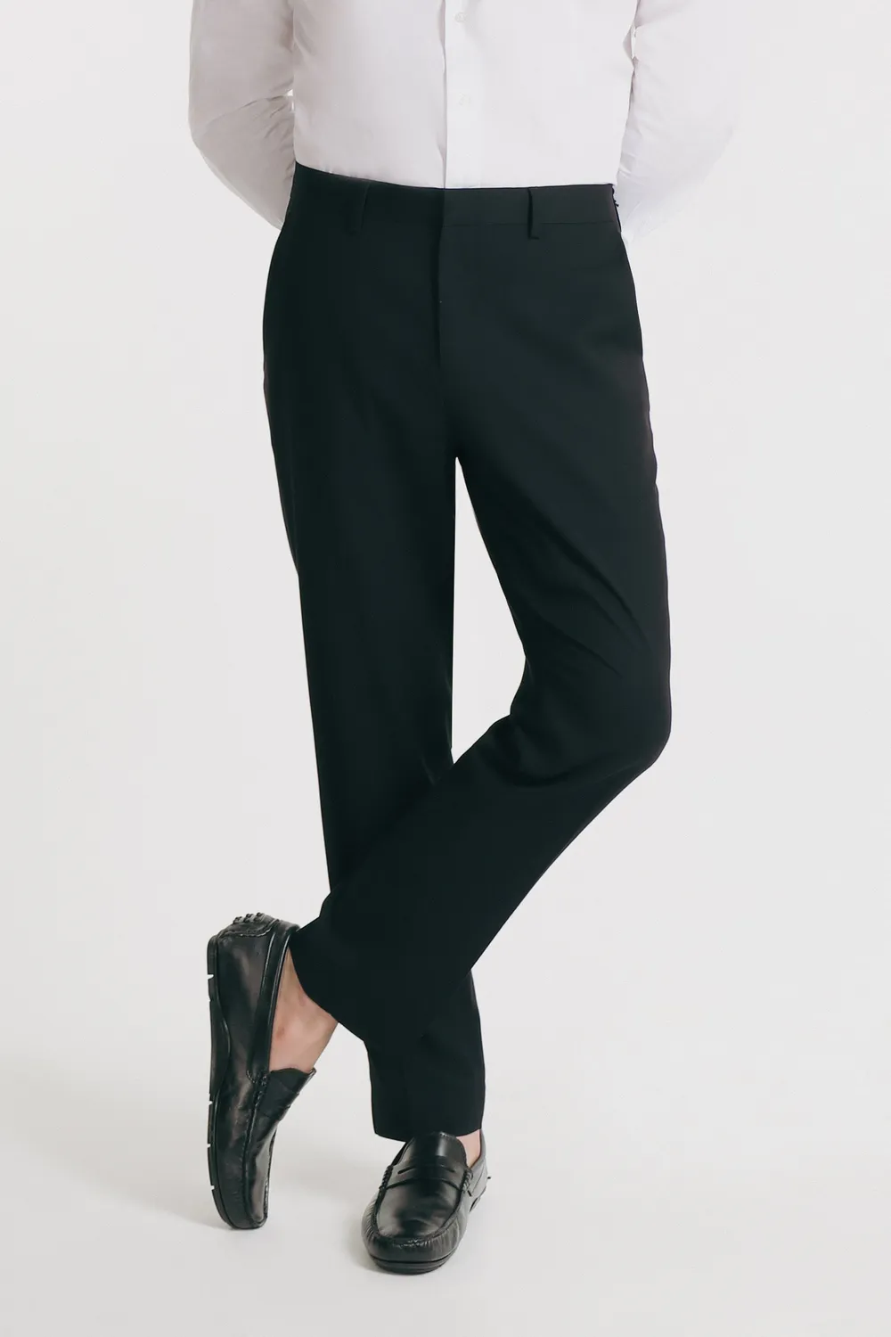 Sonny Bono Pantaloni Classici Neri Bordino Raso