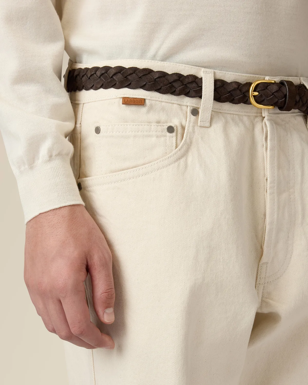 Lardini Jeans panna carrot fit bull cotone 12 oz