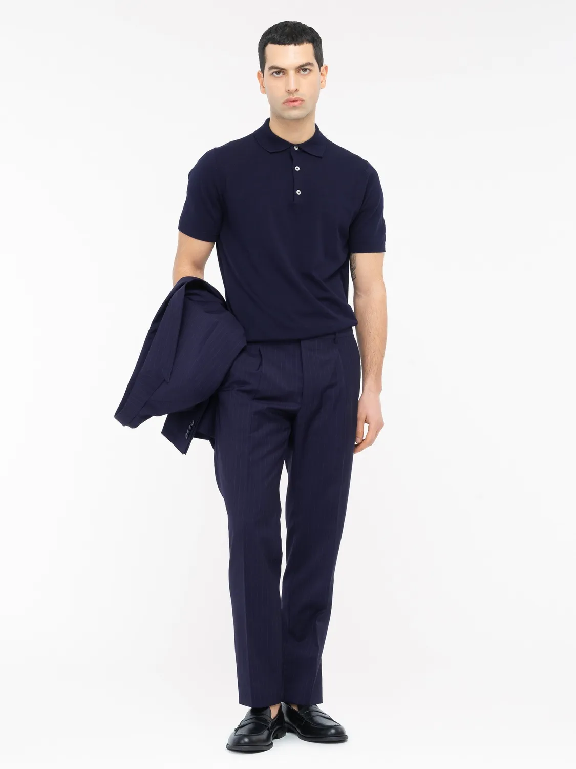 Paoloni Polo Jersey Cotone Uomo Blu Manica Corta