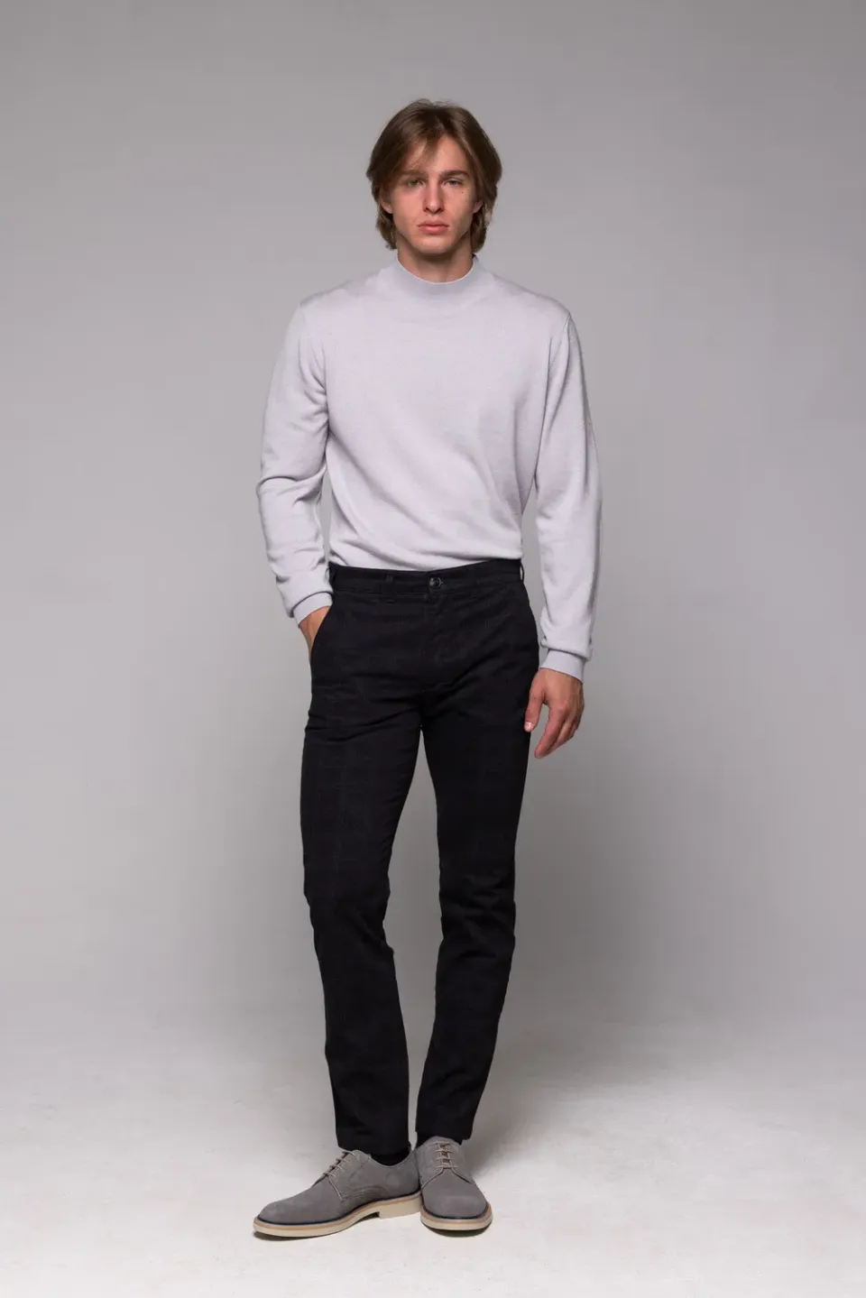 Alain Delon Pantaloni chino uomo classici taglie lunghe