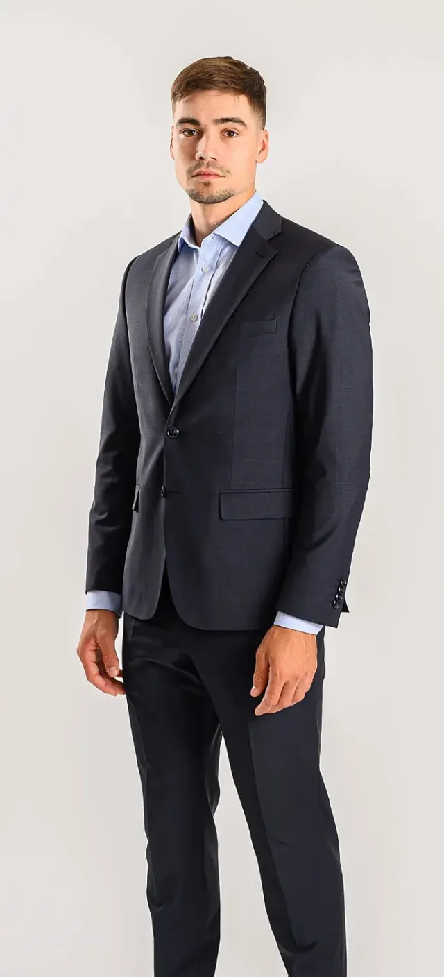 Alain Delon abito grigio scuro slim stretch non stiro