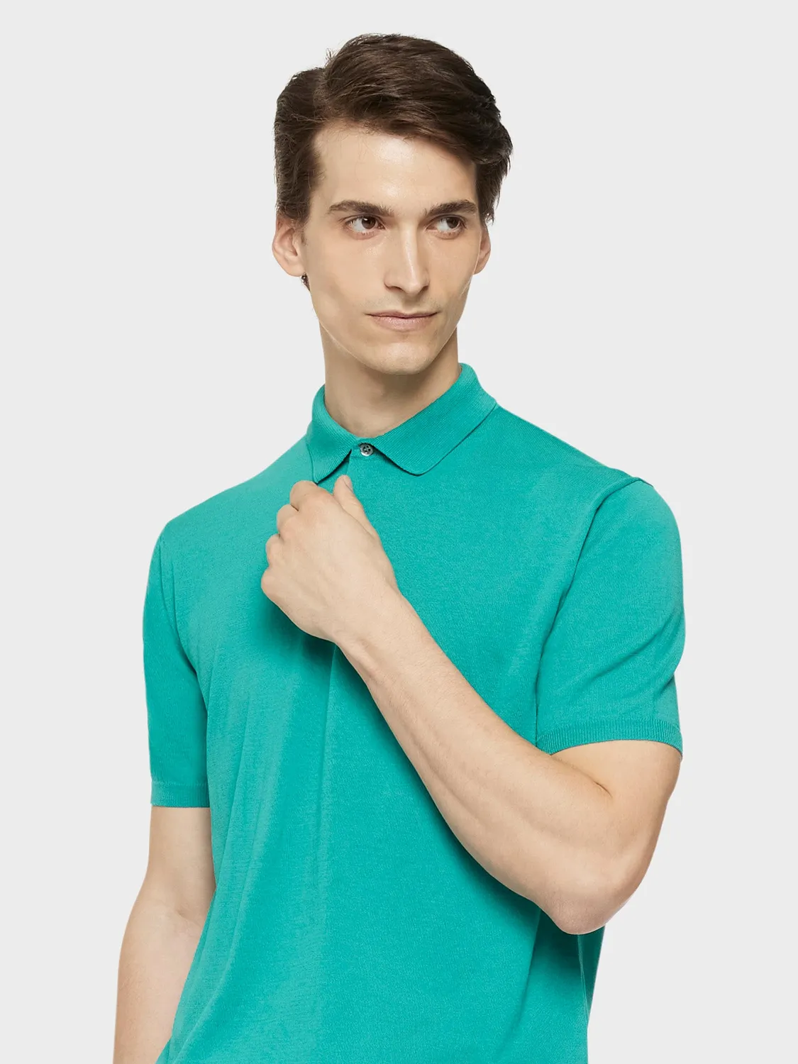 Caruso Butterfly polo cotone verde smeraldo uomo