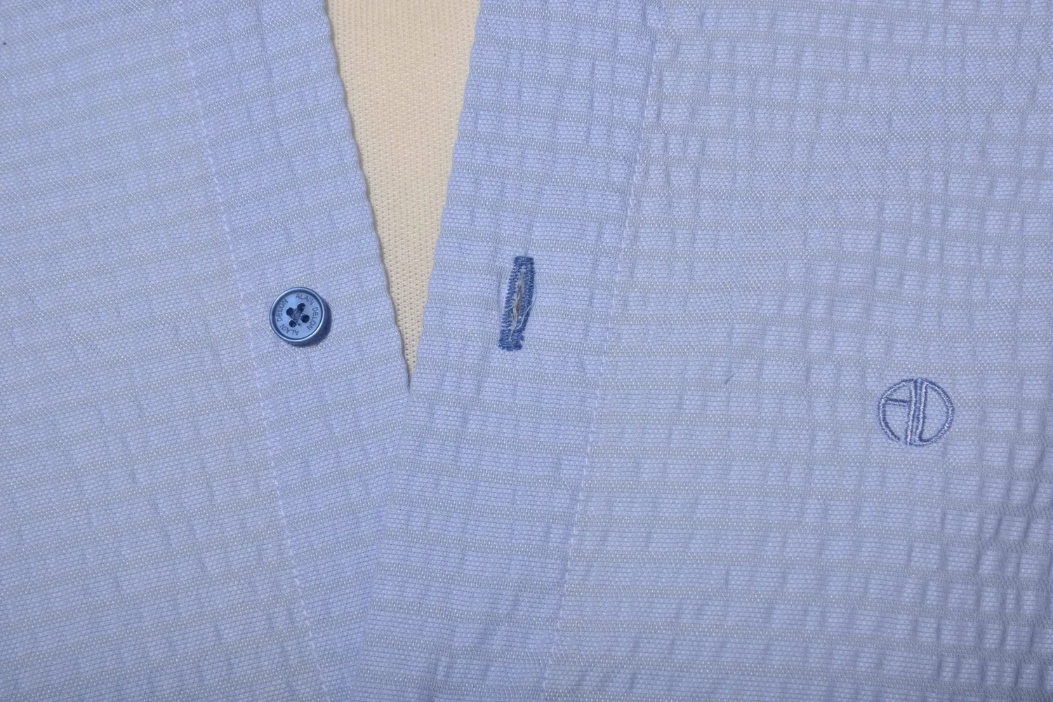 Alain Delon camicia slim fit blu crepe taglia 39
