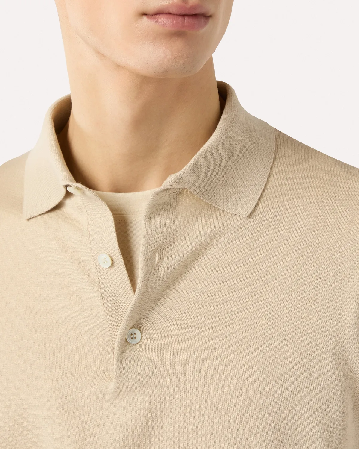 Lardini Polo panna maglia cotone manica corta GOTS