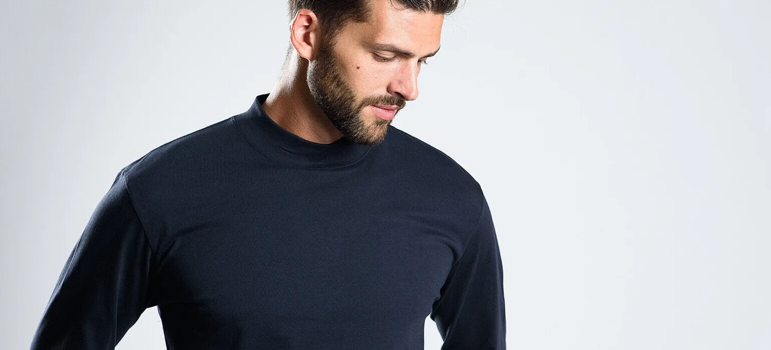 Alain Delon dolcevita blu navy in cotone elasticizzato XXXL