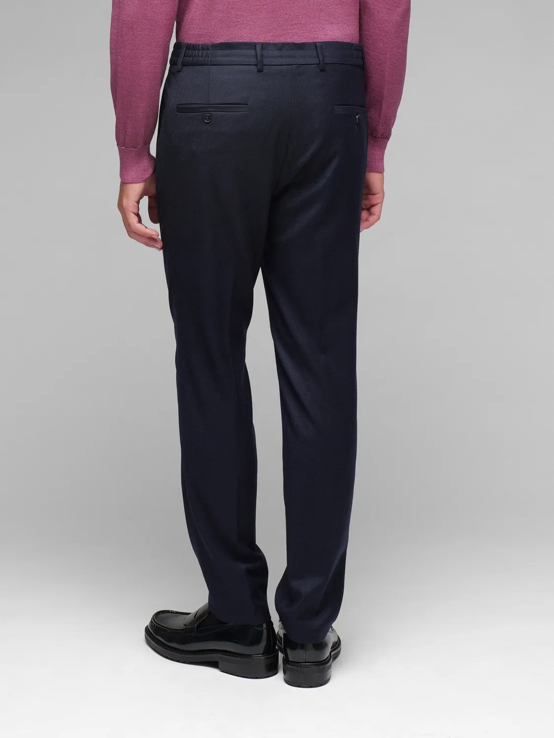 Paoloni Pantalone jogging flanella lana stretch blu