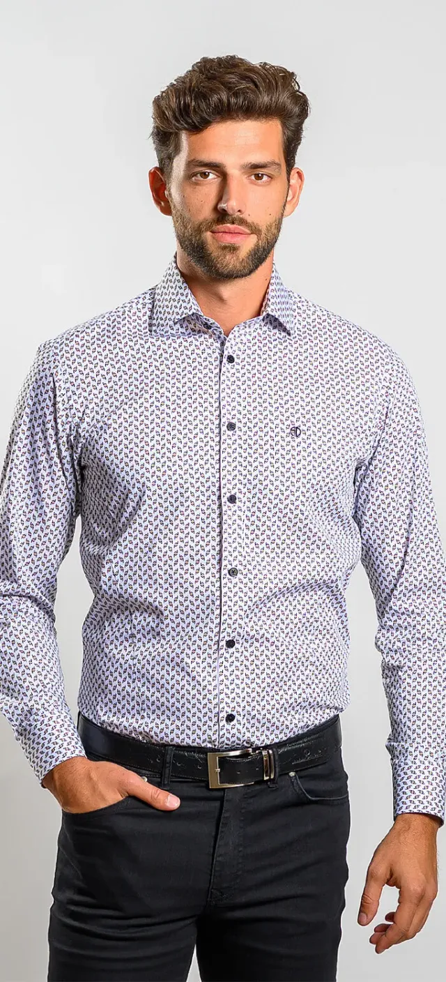 Alain Delon Patterned Casual camicia giallo-nera Extra Slim