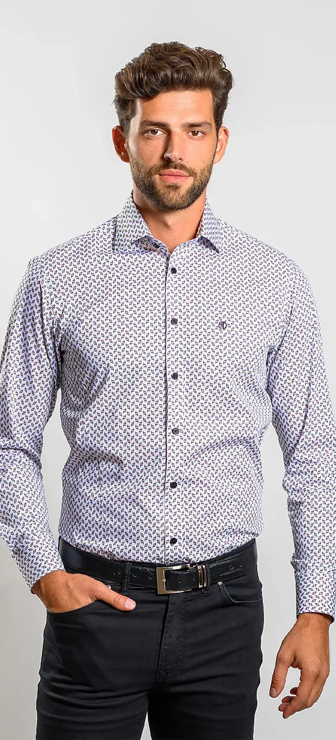 Alain Delon Patterned Casual camicia giallo-nera Extra Slim