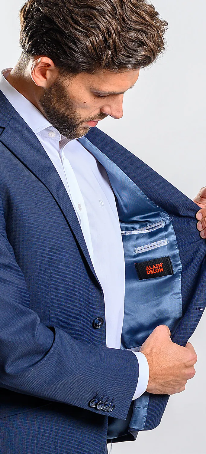 Alain Delon Slim Fit abito blu elasticizzato uomo