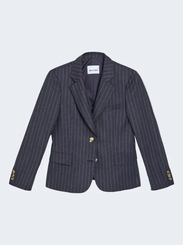 Sand Menswear Pinstripe Fit blazer gessato blu donna